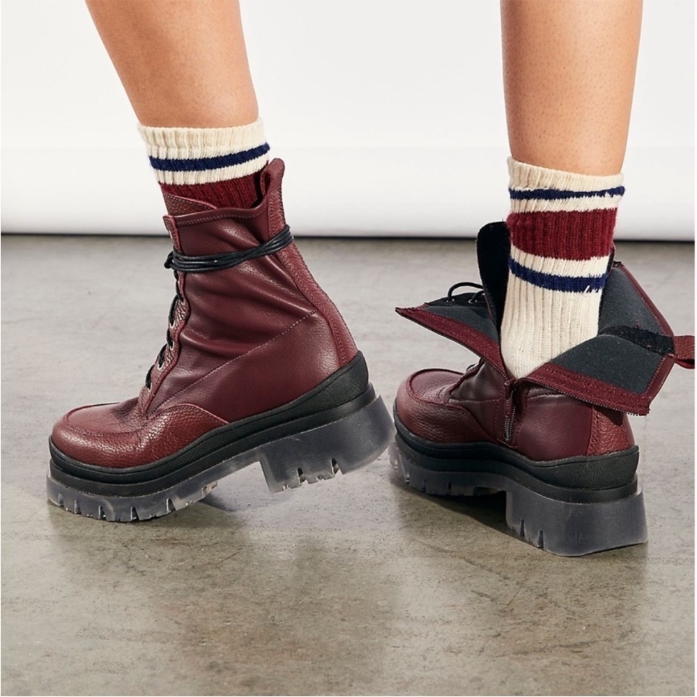 Free People Baxter lug sole boots in wine - Picture 10 of 10